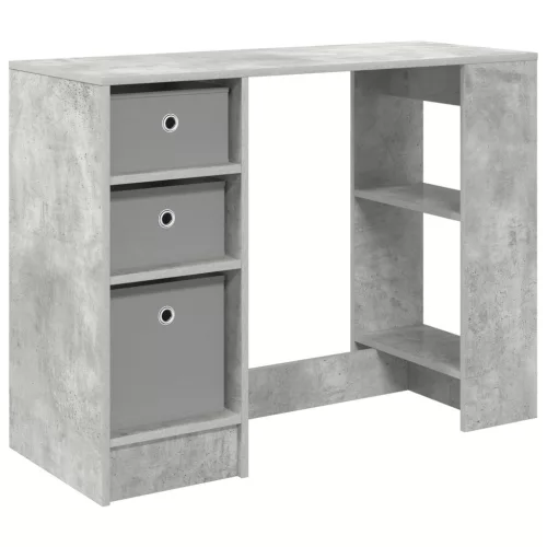 Asztal fiókkal polcokkal Beton Szürke 100 x 40 x 75 cm Faanyag