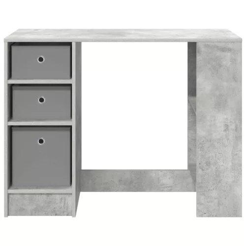 Asztal fiókkal polcokkal Beton Szürke 100 x 40 x 75 cm Faanyag