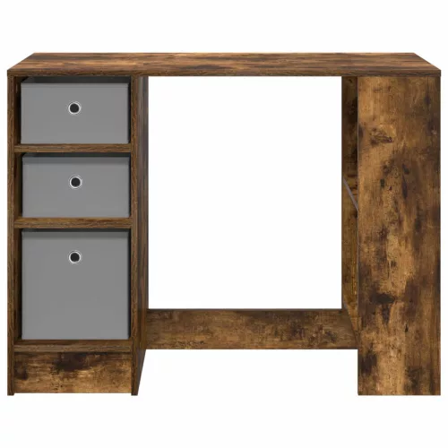  Asztal fiókkal polcokkal Füstölt tölgy 100 x 40 x 75 cm Faanyag