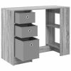  Asztal fiókkal polcokkal Szürke Sonoma 100 x 40 x 75 cm Faanyag
