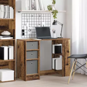  Asztal fiókkal polcokkal Öreg fa 100 x 40 x 75 cm Faanyag