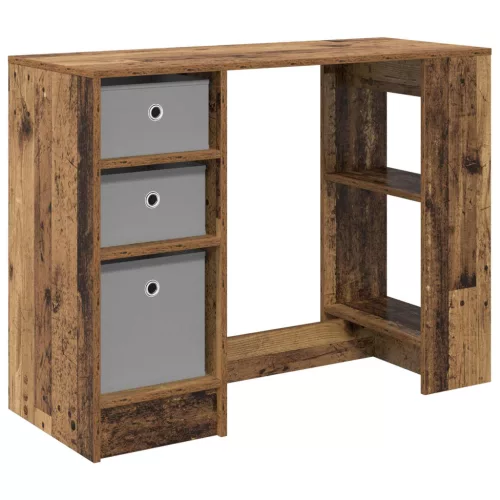  Asztal fiókkal polcokkal Öreg fa 100 x 40 x 75 cm Faanyag