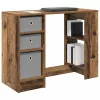  Asztal fiókkal polcokkal Öreg fa 100 x 40 x 75 cm Faanyag