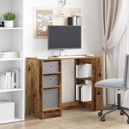  Asztal fiókkal polcokkal Öreg fa 100 x 40 x 75 cm Faanyag
