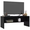  fekete szerelt fa TV-szekrény 100 x 40 x 40 cm