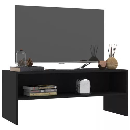  fekete szerelt fa TV-szekrény 100 x 40 x 40 cm