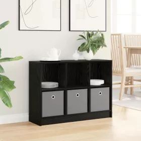  Széf fiókkal Fekete tölgy 88,5 x 27,5 x 63,5 cm