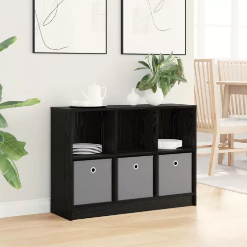  Széf fiókkal Fekete tölgy 88,5 x 27,5 x 63,5 cm