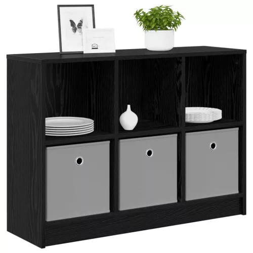  Széf fiókkal Fekete tölgy 88,5 x 27,5 x 63,5 cm