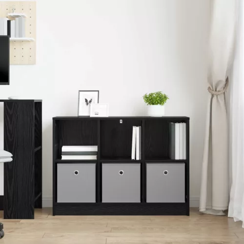  Széf fiókkal Fekete tölgy 88,5 x 27,5 x 63,5 cm