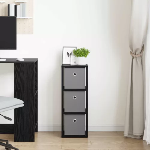  Széf fiókkal Fekete tölgy 25,5 x 22 x 69,5 cm