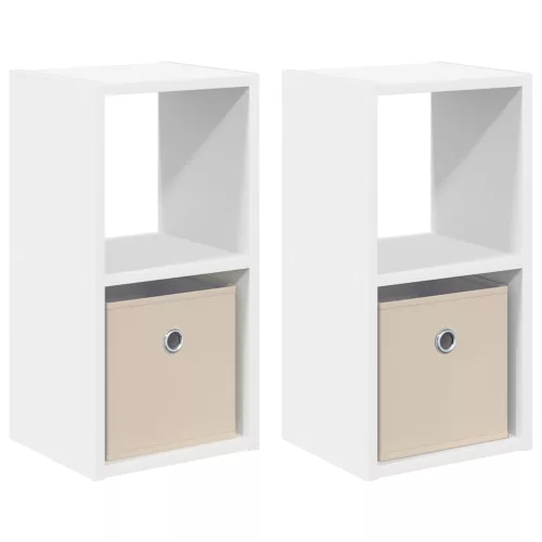  Éjjeli asztal fiókkal 2 pcs Fehér 25,5 x 22 x 49,5 cm Faanyag