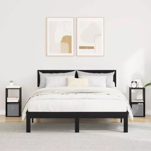  Éjjeli asztal 2 pcs Fekete tölgy 25,5 x 22 x 49,5 cm Faanyag