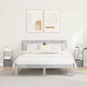    Éjjeli asztal 2 pcs Beton Szürke 25,5 x 22 x 49,5 cm Faanyag