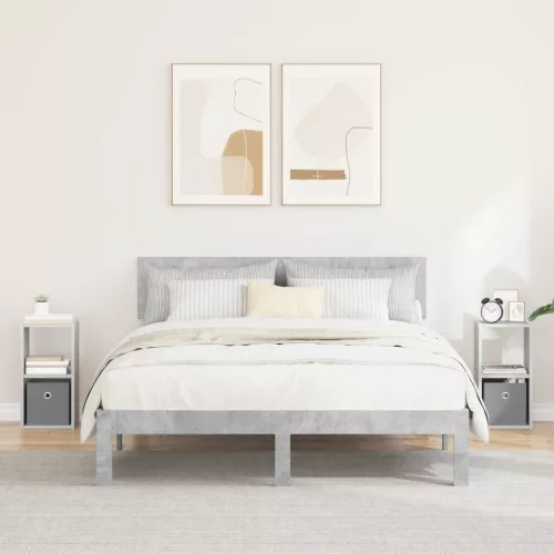  Éjjeli asztal 2 pcs Beton Szürke 25,5 x 22 x 49,5 cm Faanyag