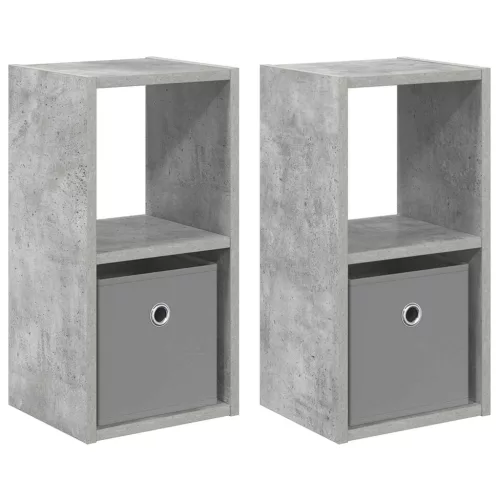  Éjjeli asztal 2 pcs Beton Szürke 25,5 x 22 x 49,5 cm Faanyag