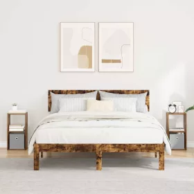    Éjjeli asztal 2 pcs Füstölt tölgy 25,5 x 22 x 49,5 cm Faanyag