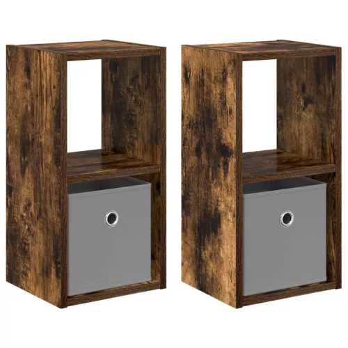  Éjjeli asztal 2 pcs Füstölt tölgy 25,5 x 22 x 49,5 cm Faanyag