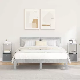    Éjjeli asztal 2 pcs Beton Szürke 30,5 x 27 x 59,5 cm Faanyag