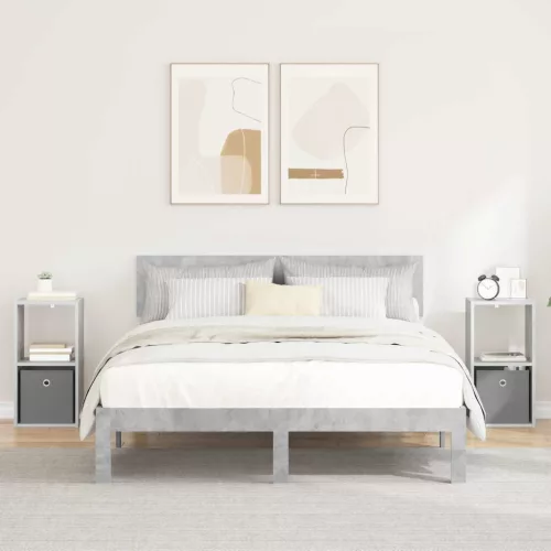  Éjjeli asztal 2 pcs Beton Szürke 30,5 x 27 x 59,5 cm Faanyag