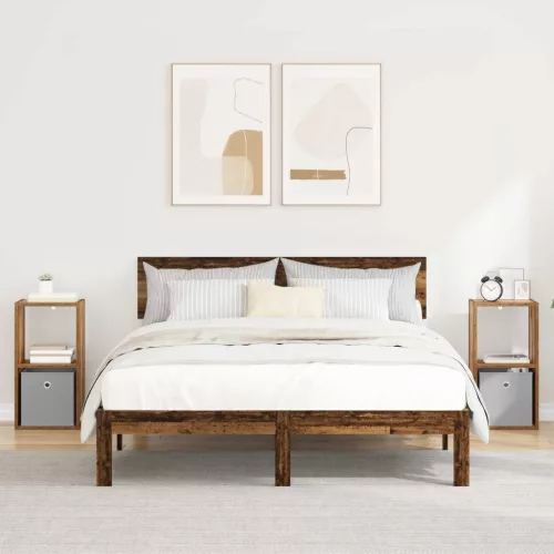  Éjjeli asztal fiókkal 2 pcs Öreg fa 30,5 x 27 x 59,5 cm Faanyag