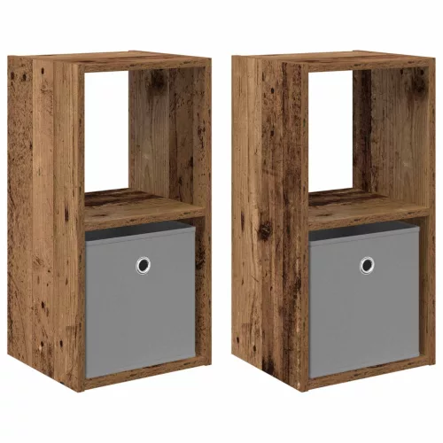  Éjjeli asztal fiókkal 2 pcs Öreg fa 30,5 x 27 x 59,5 cm Faanyag