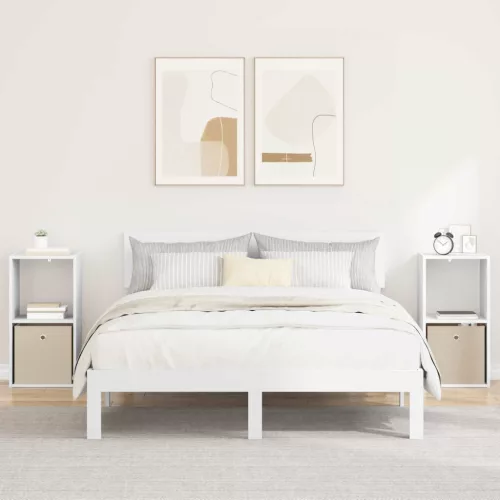  Éjjeli asztal fiókkal 2 pcs Fehér 35 x 32 x 68,5 cm Faanyag