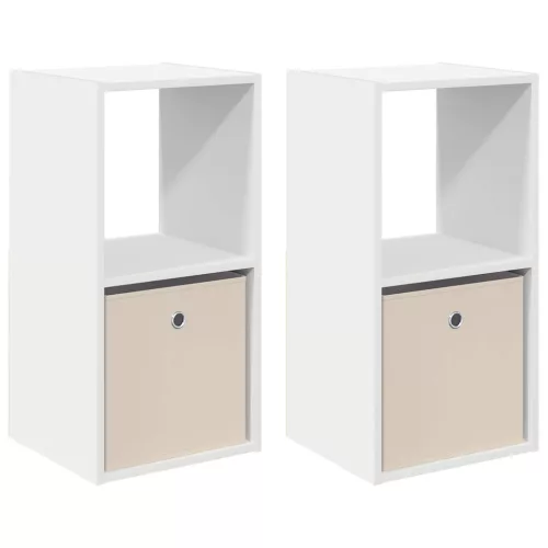  Éjjeli asztal fiókkal 2 pcs Fehér 35 x 32 x 68,5 cm Faanyag
