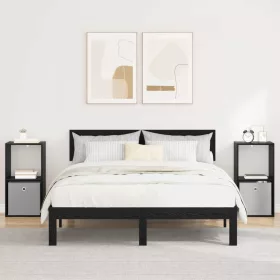    Éjjeli asztal 2 pcs Fekete tölgy 35 x 32 x 68,5 cm Faanyag