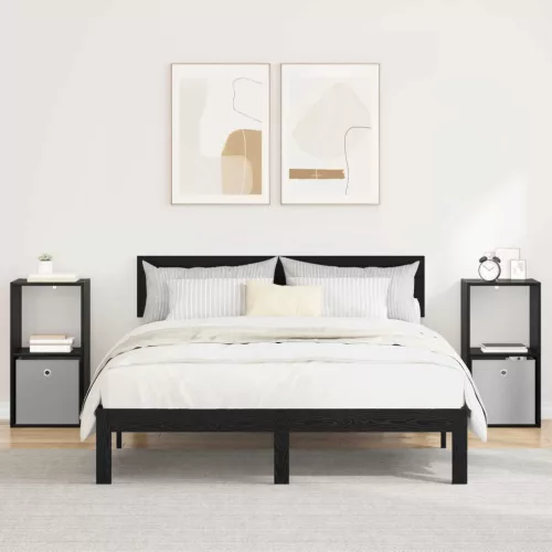  Éjjeli asztal 2 pcs Fekete tölgy 35 x 32 x 68,5 cm Faanyag