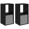  Éjjeli asztal 2 pcs Fekete tölgy 35 x 32 x 68,5 cm Faanyag