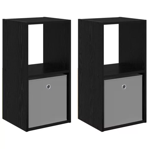  Éjjeli asztal 2 pcs Fekete tölgy 35 x 32 x 68,5 cm Faanyag