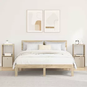    Éjjeli asztal 2 pcs Sonoma tölgy 35 x 32 x 68,5 cm Faanyag