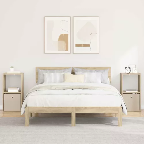  Éjjeli asztal 2 pcs Sonoma tölgy 35 x 32 x 68,5 cm Faanyag