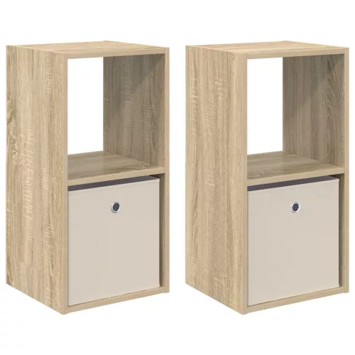  Éjjeli asztal 2 pcs Sonoma tölgy 35 x 32 x 68,5 cm Faanyag