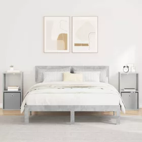    Éjjeli asztal 2 pcs Beton Szürke 35 x 32 x 68,5 cm Faanyag