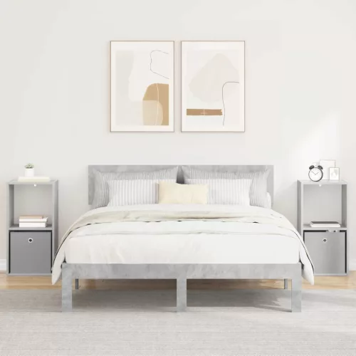  Éjjeli asztal 2 pcs Beton Szürke 35 x 32 x 68,5 cm Faanyag