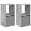  Éjjeli asztal 2 pcs Beton Szürke 35 x 32 x 68,5 cm Faanyag
