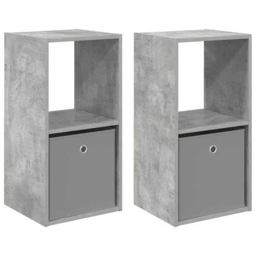  Éjjeli asztal 2 pcs Beton Szürke 35 x 32 x 68,5 cm Faanyag