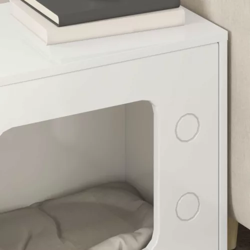  Macska Ház Fényes Fehér 51 x 30 x 52 cm Faanyag