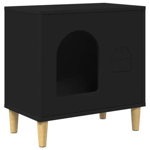  Macska Ház Fekete 51 x 30 x 52 cm Faanyag