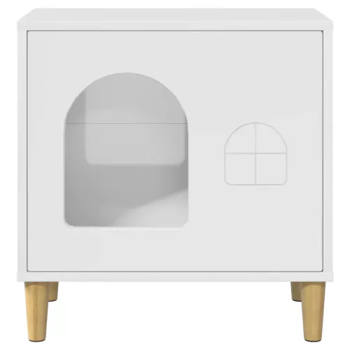  Macska Ház Fényes Fehér 51 x 30 x 52 cm Faanyag