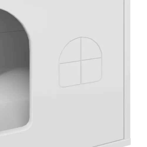  Macska Ház Fényes Fehér 51 x 30 x 52 cm Faanyag