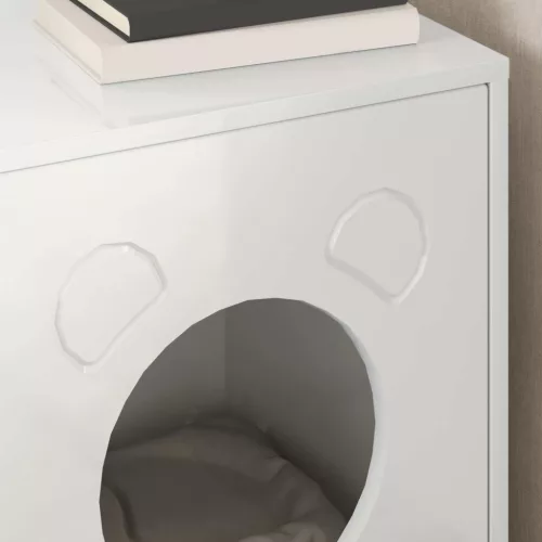  Macska Ház Fényes Fehér 42,5 x 40 x 52,5 cm Faanyag