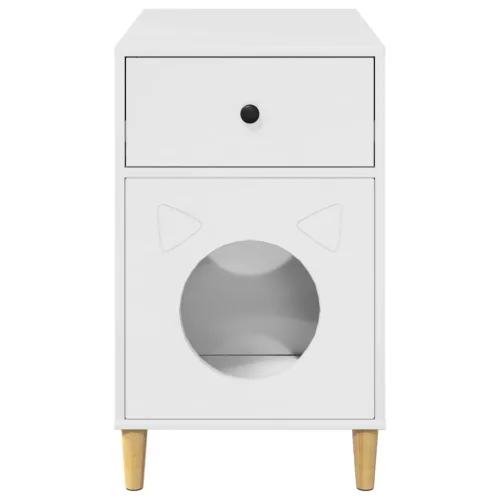  Macska Ház Fényes Fehér 72 x 42,5 x 70 cm Faanyag