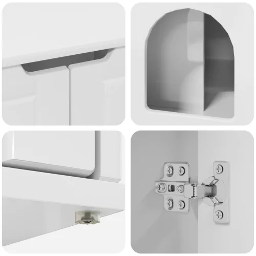  Macska Ház Fényes Fehér 85 x 55 x 53,5 cm Faanyag