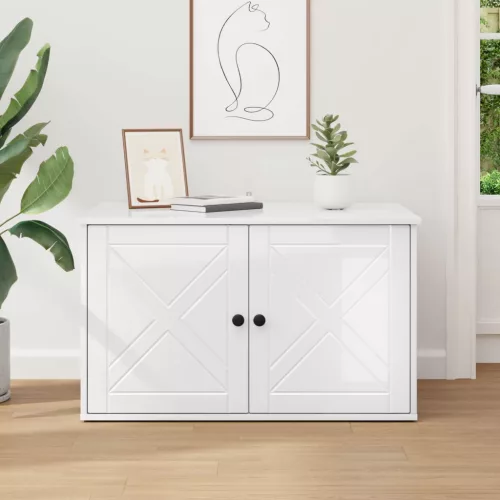  Macska Ház Fényes Fehér 85 x 55 x 50 cm Faanyag