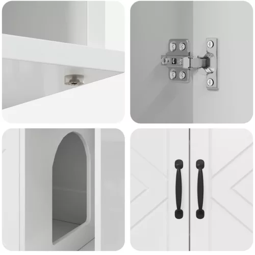  Macska Ház Fényes Fehér 85 x 55 x 50 cm Faanyag