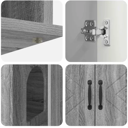  Macska Ház Szürke Sonoma 85 x 55 x 50 cm Faanyag