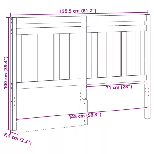  Fejtámla fejtámlával Faggyú barna 155,5 x 100 cm